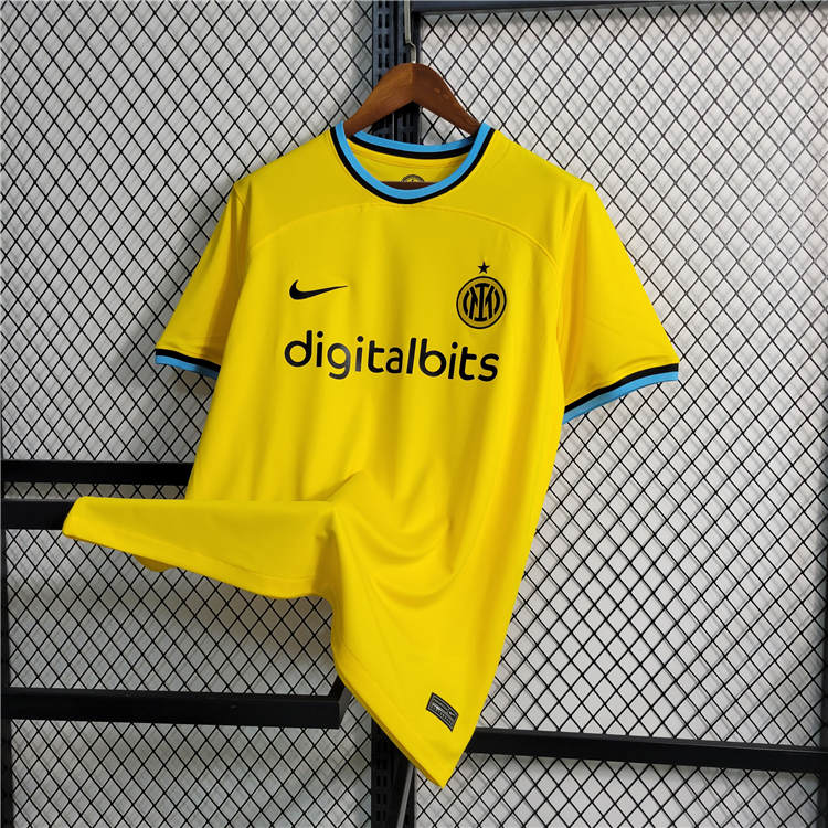 22/23 Inter Milan Third Yellow Soccer Jersey Football Shirt - Click Image to Close